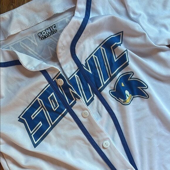 Sonic the Hedgehog Kids White and Blue Baseball Shirt - Picture 4 of 8